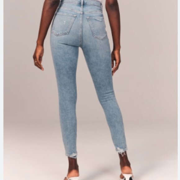 NEW Abercrombie & Fitch The Super Skinny Ankle High Rise Jeans - Size 37/24 L - Picture 4 of 5
